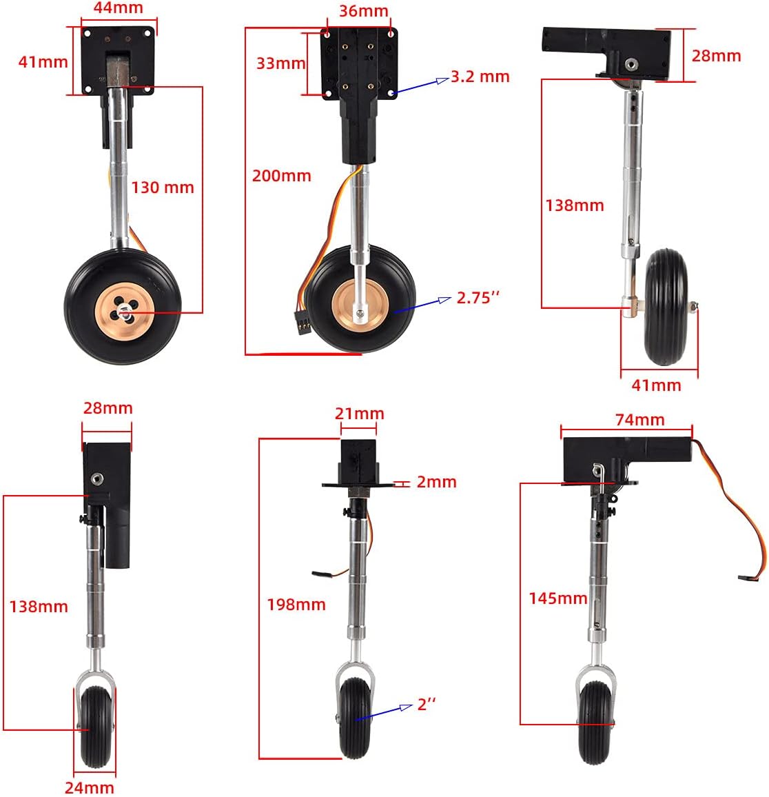 ZYHOBBY RC Airplane Electric Retract Set Servoless for RC Plane Flight Weight: 4-6kg 1set