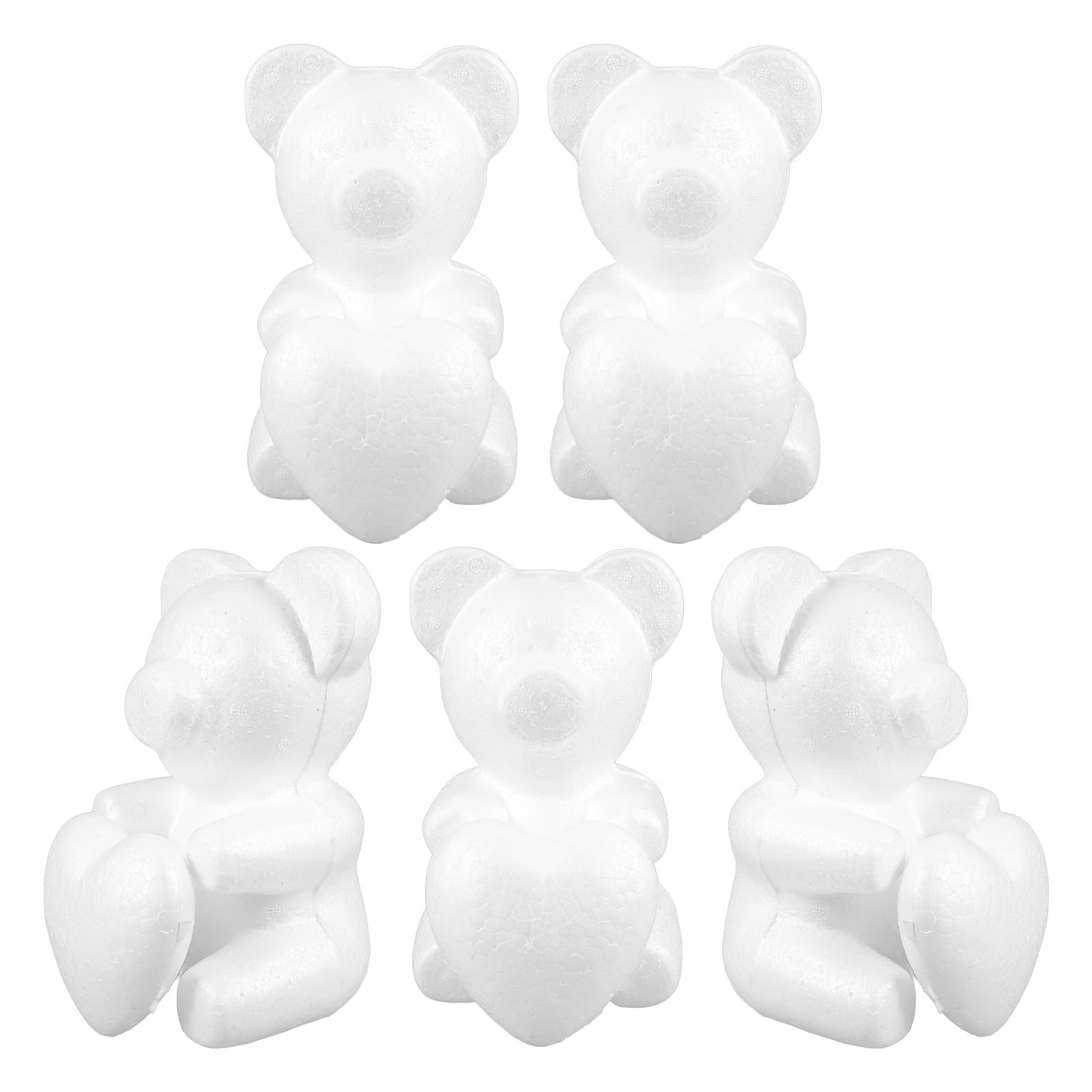 Moule en Mousse Cœur et Ours Blanc Bricolage Créatif et Décoration Artisanale 10 Pcs