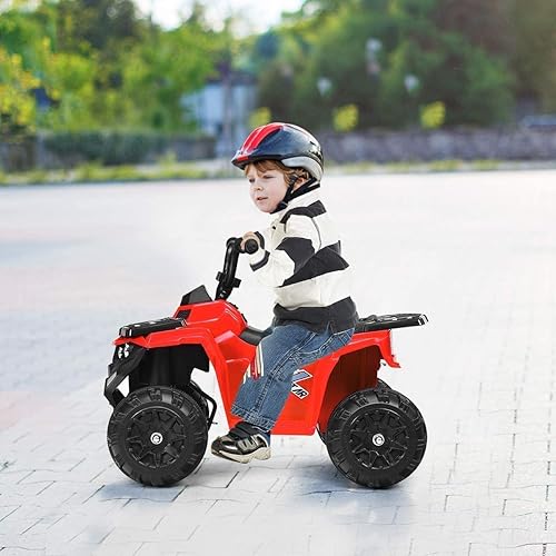 Vista 2 de OLAKIDS Vehículo cuatrimoto motorizado para niños y niñas con luces, MP3, USB (Azarin)