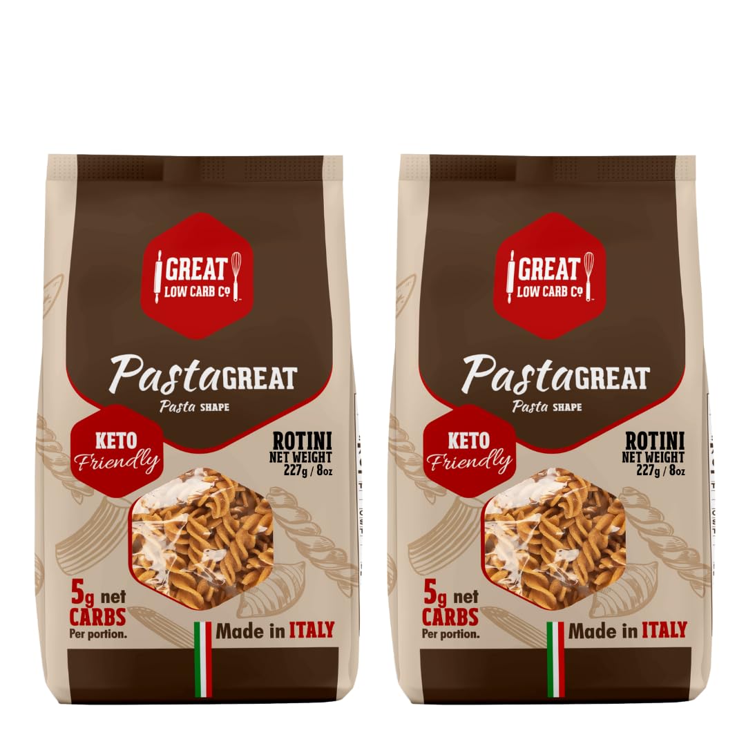2 Packs Great Low Carb Bread Co., Rotini, 8oz, Low Carb Pasta
