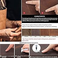 Vista 8 de CONTACTS Bolso de mensajero de cuero de grano completo para hombre, bolso de hombro cruzado, bolso de viaje para iPad de 10.5 pulgadas (marrón)