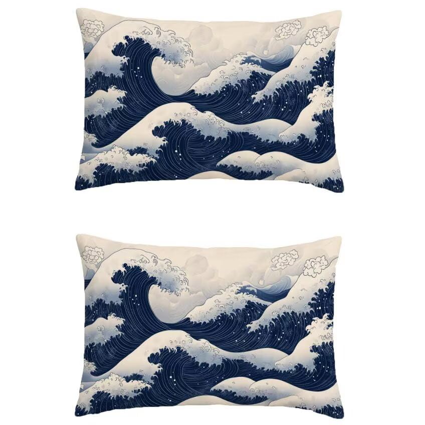 Cadeau decoration maison housse coussin exterieur bleu marine 70x90