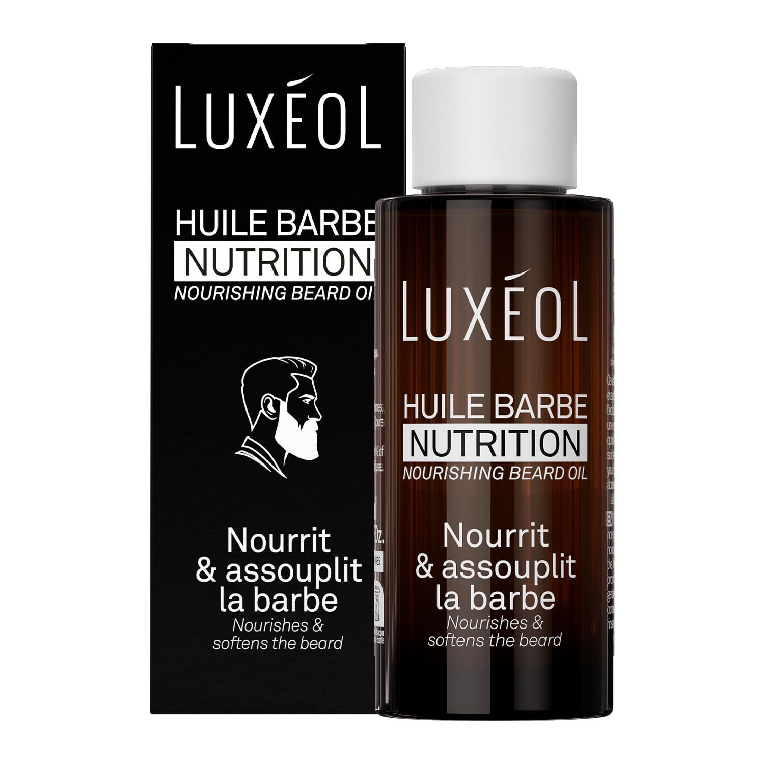Luxéol - Huile Barbe Homme Nutrition - Nourrit & Assouplit la Barbe - Enrichie en Huiles de Graine de Tournesol, Graine de Sésame, Jojoba & Pépins de Raisin - Fabriquée En France - 50 ml