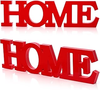 Yousoontic Home Letter Table Sign Standing Letter Table Sign Rustic Wooden Decor for Living Room Wedding Graduation Party Baby Shower First Communion Christening Decorations(Red)