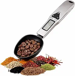 Colher Balança Digital de Precisão 0,1g a 500g Display LCD com Função Tara em Aço Inox – Ideal para Cozinha, Café, Especiarias e Ração – Desligamento Automático e Alta Precisão