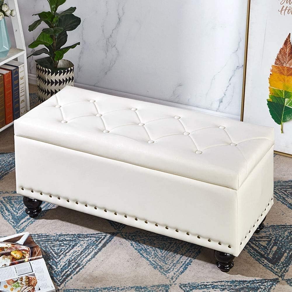 Repose-pieds boîte de rangement salon et tabouret long multifonction