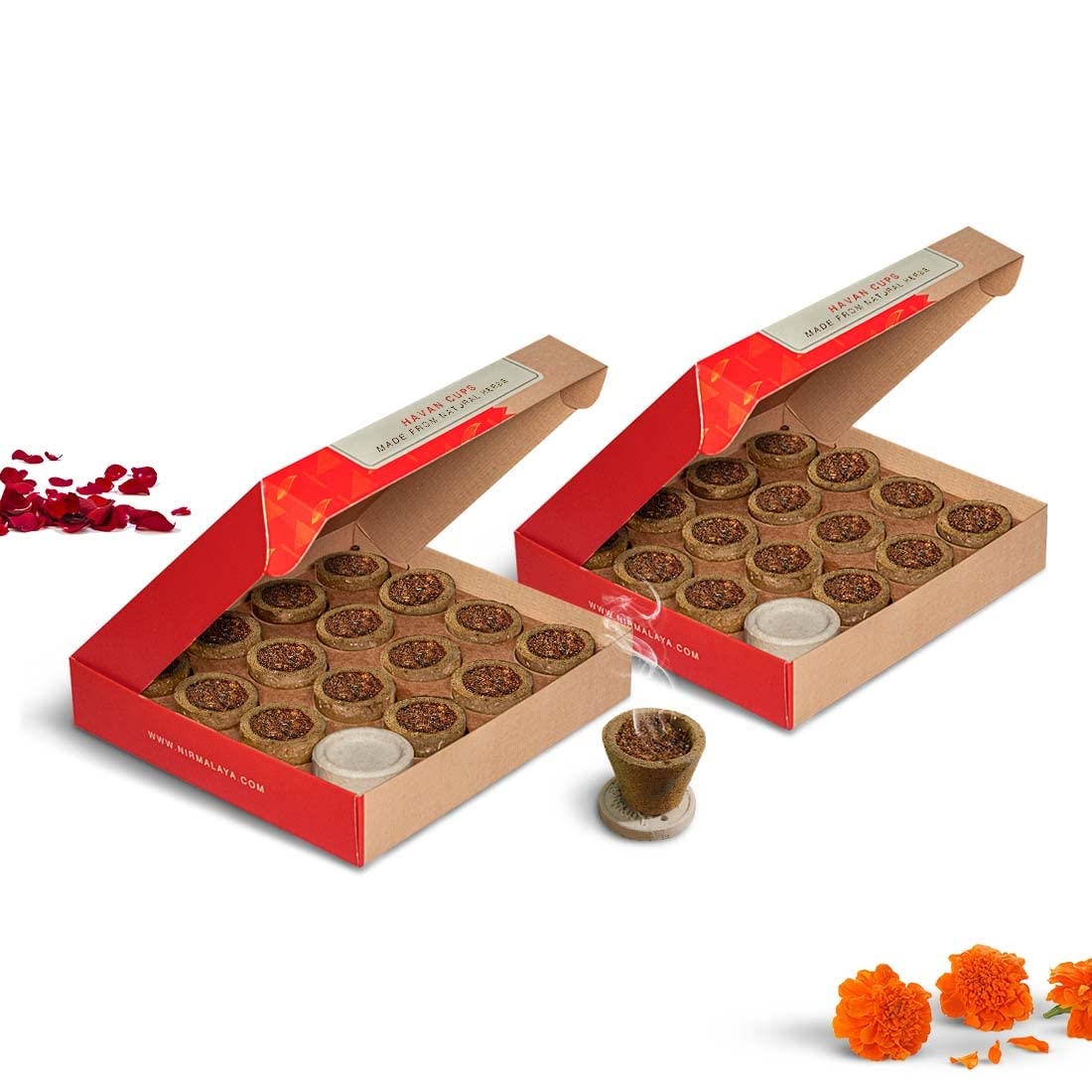 Nirmalaya Devotional Organic Havan Cups/Sambrani Cups (Pack of 2) | 100% Natural Dhoop Cups (15 Each) | Sambrani Dhoop Cups for Pooja- Jatamassi, Loban, Guggal (Sambrani Havan Cups Combo)-image-9