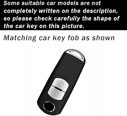 Miniatura 2 de ontto Llavero de coche de 2 botones para Mazda 3 6 CX-3 CX-5 CX-7 CX-9 MX-5 Llavero Luz Textura de Carbono Cubierta de Llave Remoto Inteligente Negro