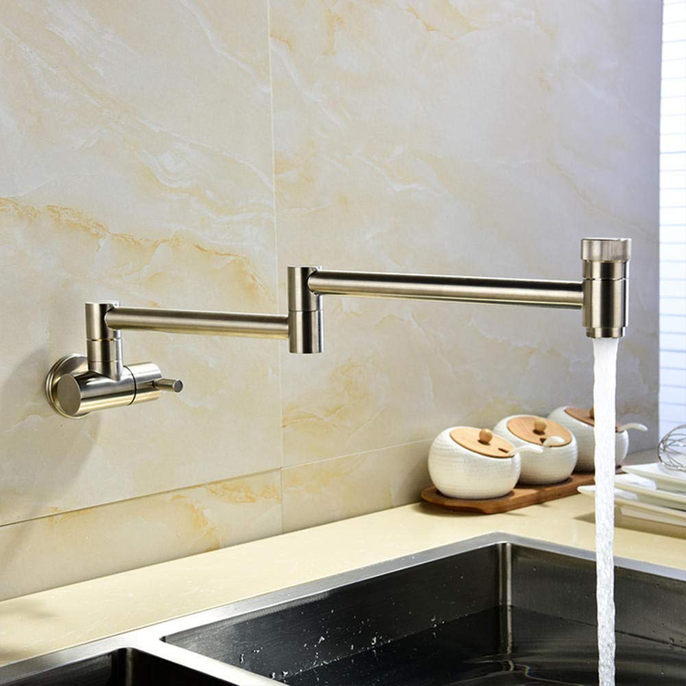 Rubinetti for riempitivo for pentole da Cucina Rubinetto Universale for Acqua Fredda a Parete Doppia Maniglia Girevole a 360° Rubinetto da Cucina Multifunzione Lavelli da Cucina Tap-Bla