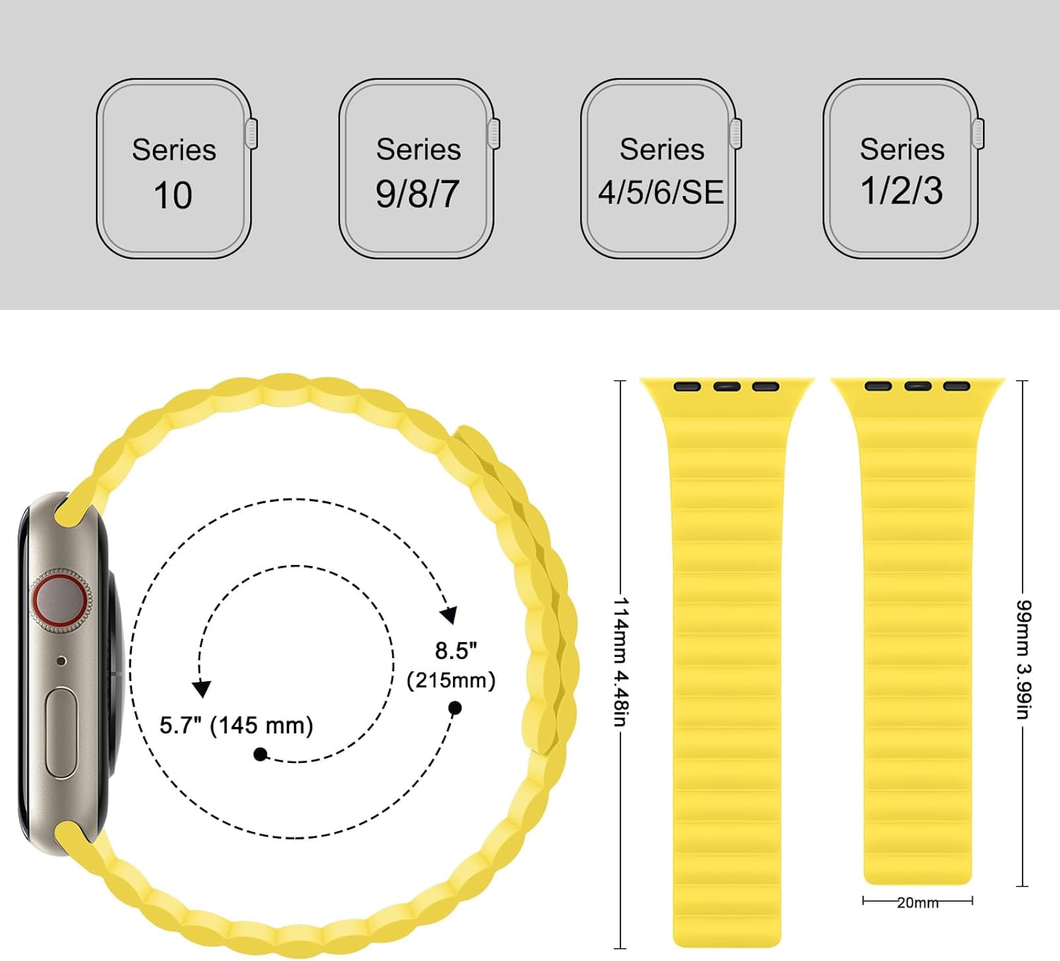 HITZEE Compatible with Apple Watch Band 49/46/45/44/42/41/40/38mm, Soft Silicone Magnetic Bands Strap Compatible for iWatch Ultra 3/2/1 SE3/2/1 Series 11 10 9 8 7-1 (38/40/41/42, Sunshine) - Image 4
