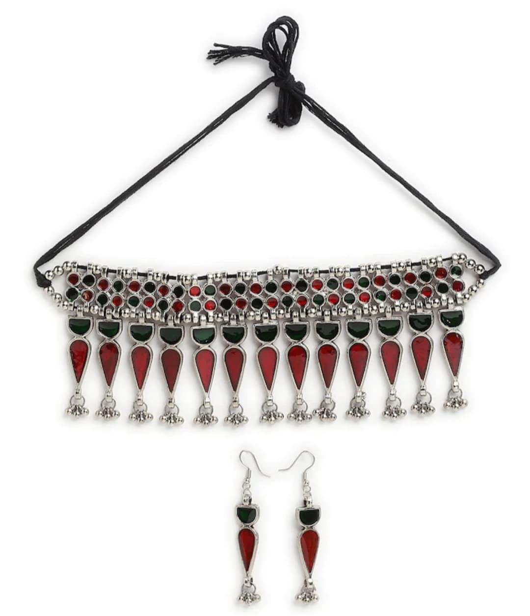 Dulcett India Traditional Banjara Style Meenakari Choker Necklace Set for Women & Girls (B0B5933B1Q) Amazon Price History, Amazon Price Tracker