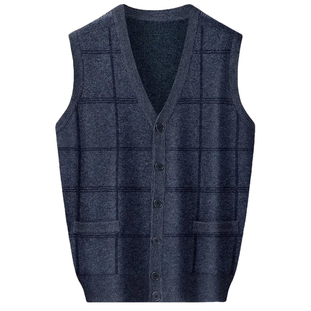 Chaleco de cachemira con botones para hombre