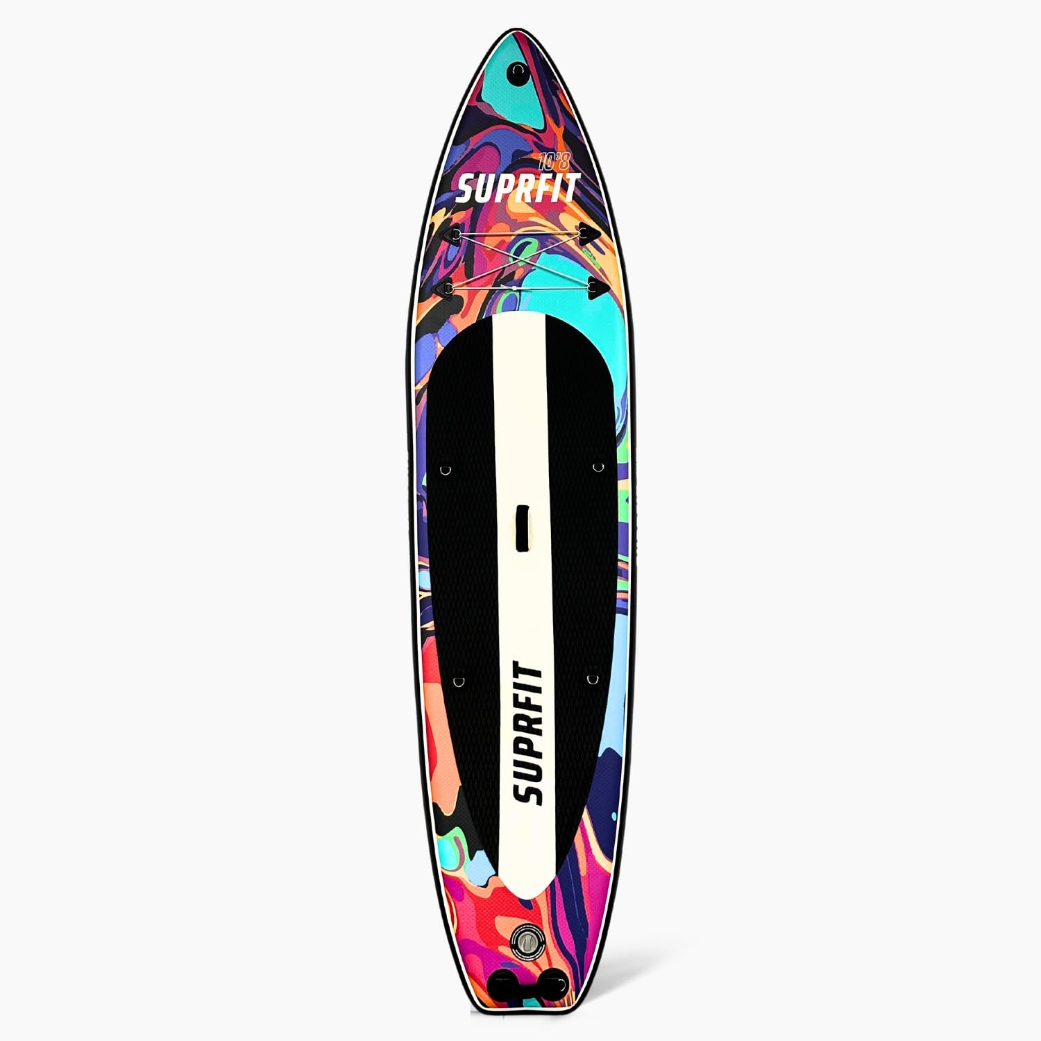 Suprfit SUP Board Water Marble | All in One Set: SUP Board, Hochwertiger Rucksack, Teleskop Paddel, Double-Action Luftpumpe, Leash, Slide-In Finnen Set, Reparatur Set