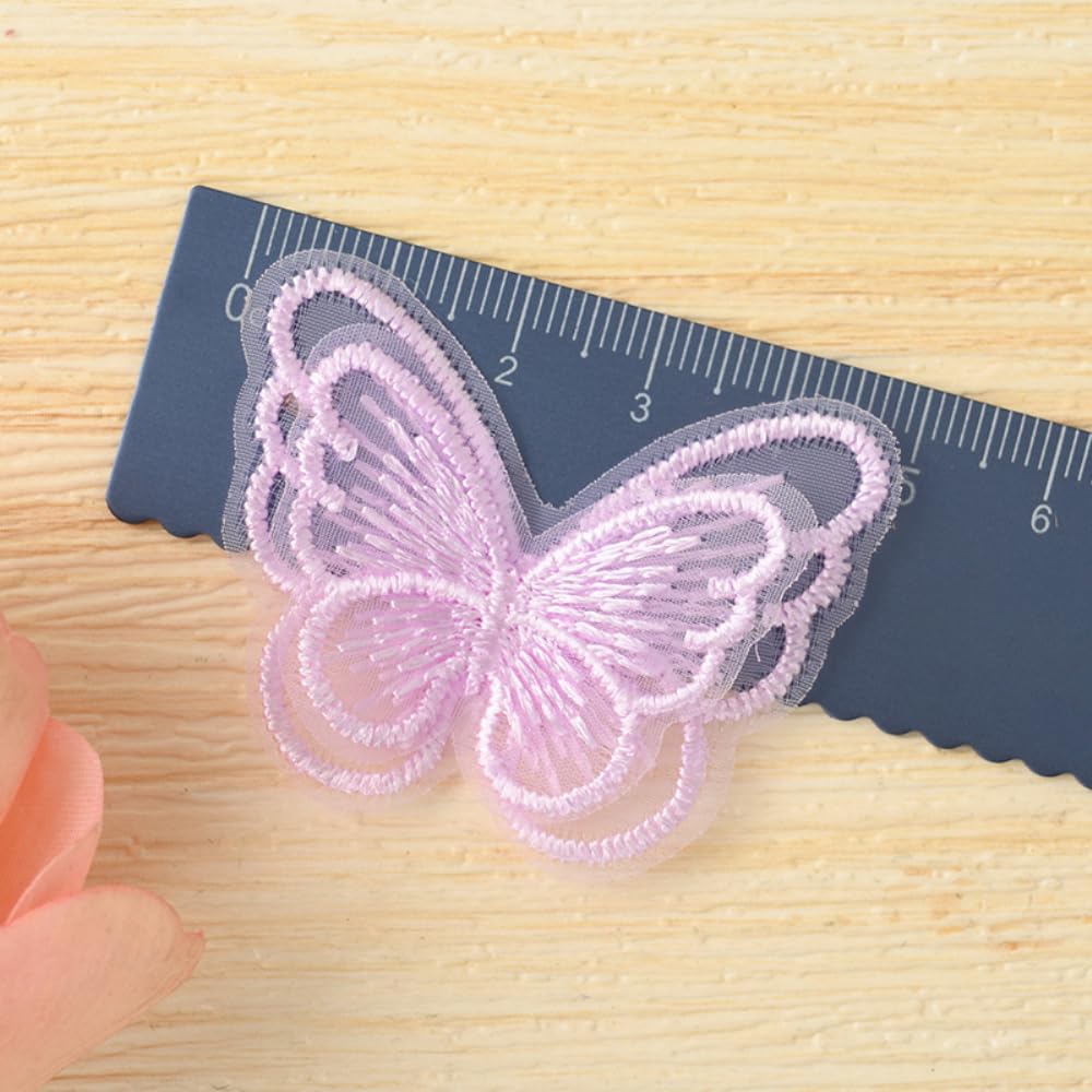 Toppe Ricamo Farfalle Organza - 30 Pezzi Per Riparare E Decorare | 5 Cm Larghezza - Foto 6