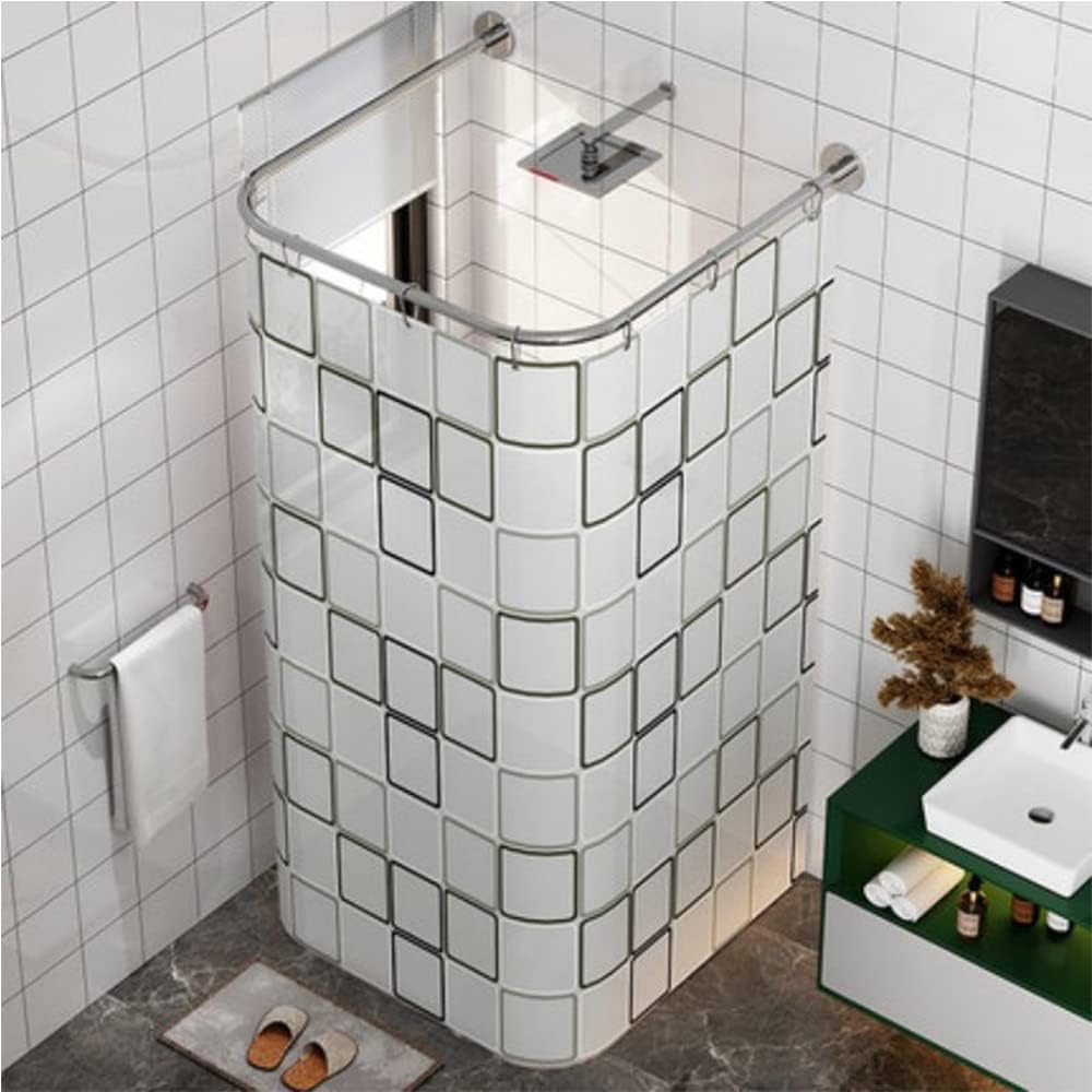 uyoyous Asta per tenda da doccia a forma di U, in acciaio inox 304, regolabile, per bagno (85-120 cm)