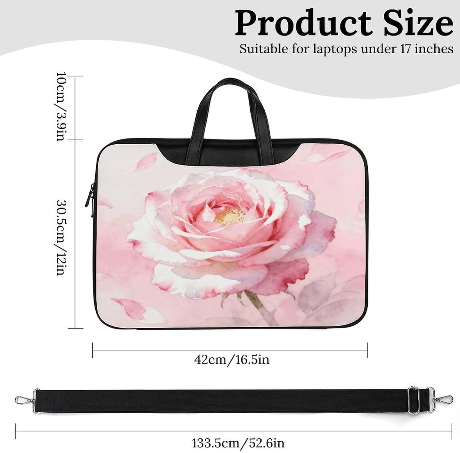 Pastel Pink 42x30.5cm Black-style Laptop Bag Leather Tablet Computer Briefcase Large Capacity Work Business Tote Bags for Office