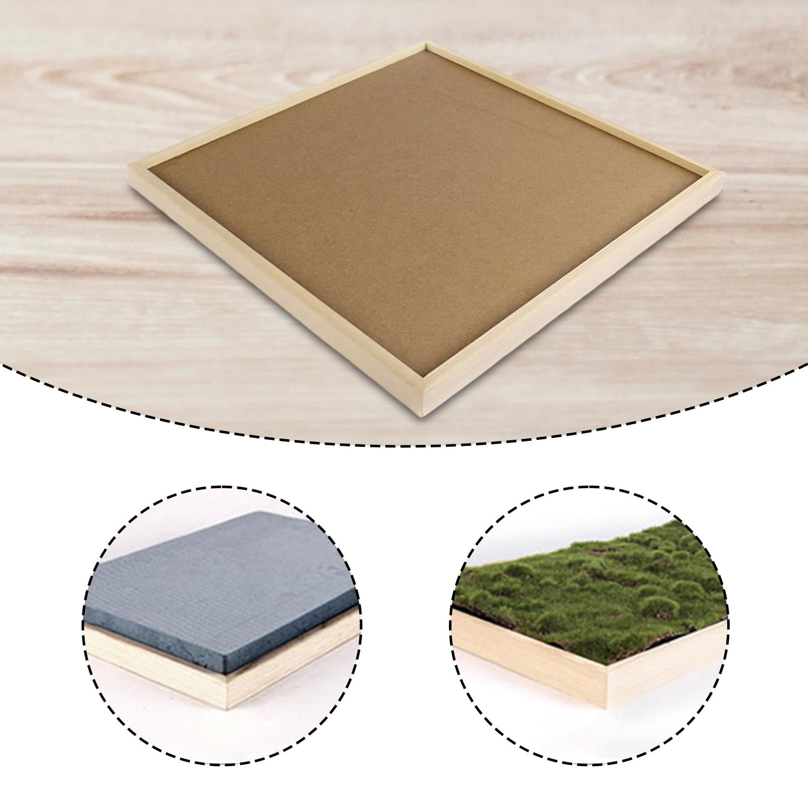 Base per Diorama, Tavola per Diorama in Legno, Vassoio per Scene per Assemblare Miniature E Figure per Creare Paesaggi, Materiale per Modellismo, 29.7 Cm X 29.7 Cm