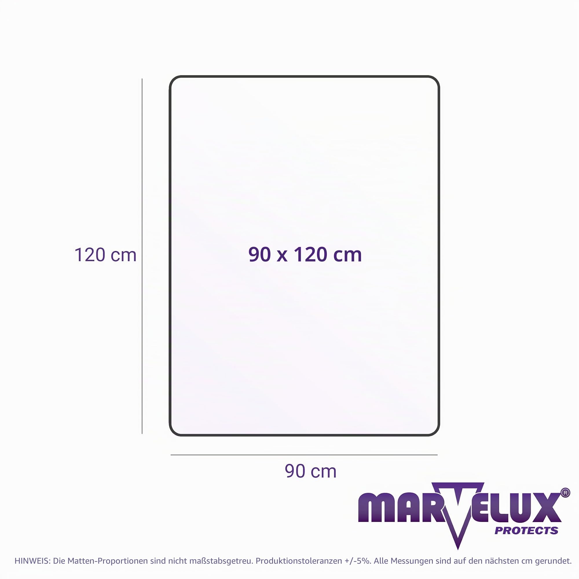 Marvelux Vinyl Bodenschutzmatte für niederflorige Teppichböden und Teppichfliesen schreibtischstuhl Matte 90x120cm rechteckig Bürostuhlmatte, transparenter Teppichschutz für Bürostuhl PVC