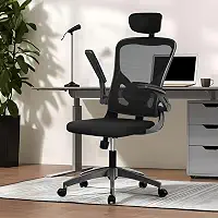 Cadeira de Escritório Ergonômica com Suporte Lombar e Encosto Ajustável, Malha Respirável, Giratória e Reclinável, Ideal para cadeira dr office business pro, cadeira flexform (Preto)