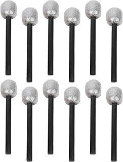 NUOBESTY Glitter Microphone 18Pcs Glittered Silver Microphone Mic Costume Prop Fake Mic Accessory for or Costume Prop Birthday Party Favors Karaoke Microphone