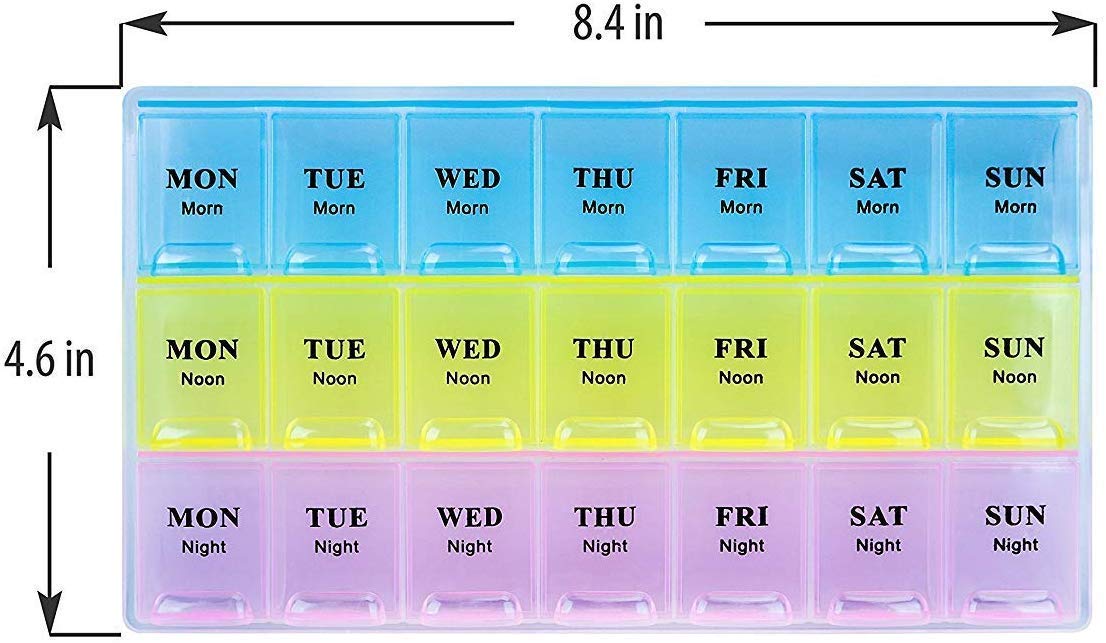 LISHONN Pill Medicine Organizer Reminder Storage Box 21 Days or 3 Weeks | Plastic | Pack of 1 1