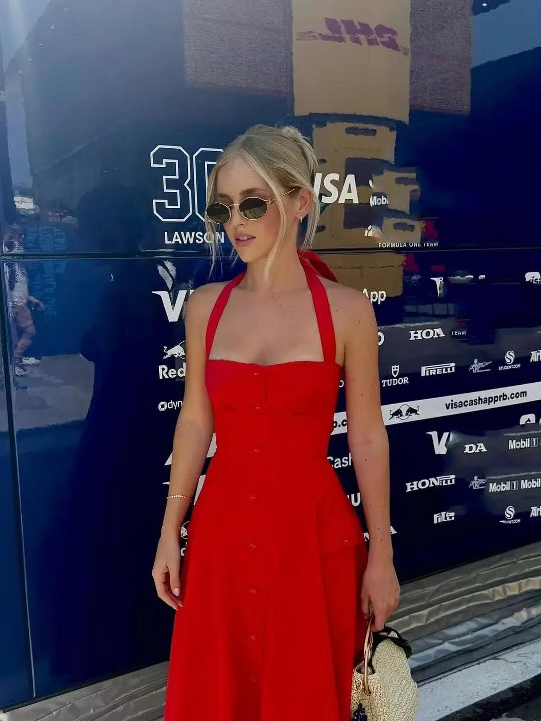 Vestido largo midi de algodón con estampado floral sin espalda para mujer
