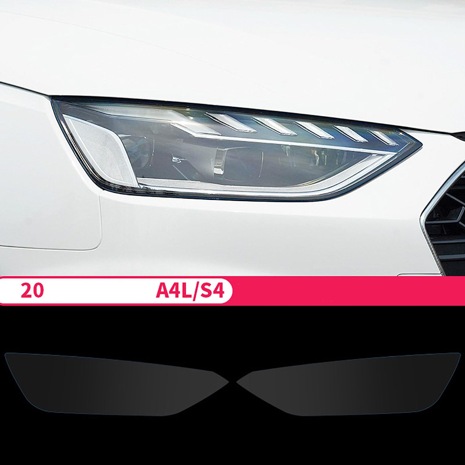 Autoscheinwerfer Schutzfolie für Audi A4L/S4 2020 2021,Autoscheinwerfer-Schutzfolie Anti-Kratz-Folie TPU-Aufkleber Zubehör,transparent