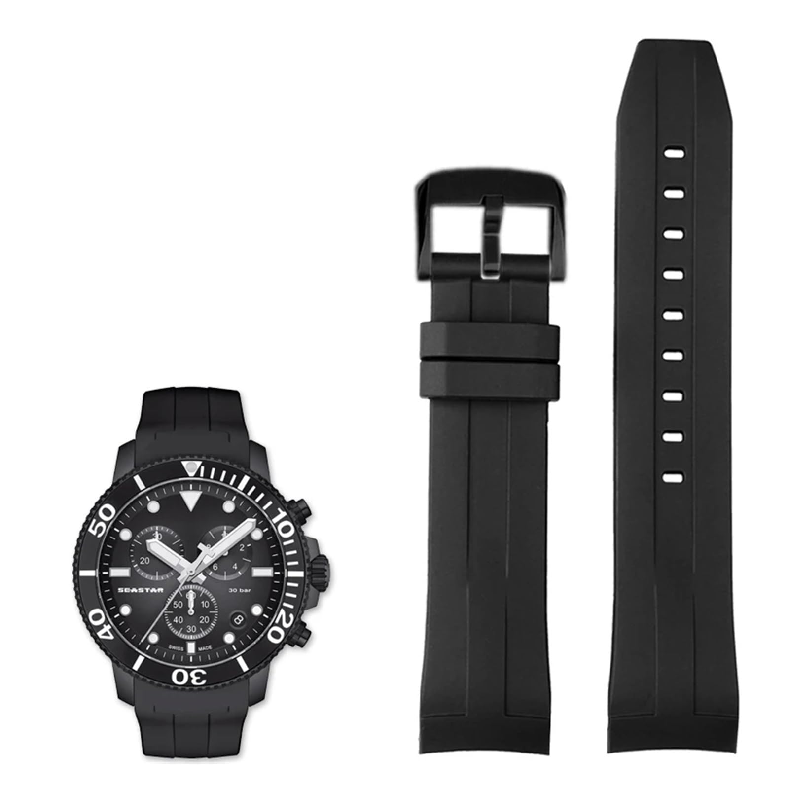 Correas de Reloj de Silicona de 22 mm para T120417 T120407, Esfera de Cuarzo, Correa Deportiva de Goma para Hombres, Resistente al Agua