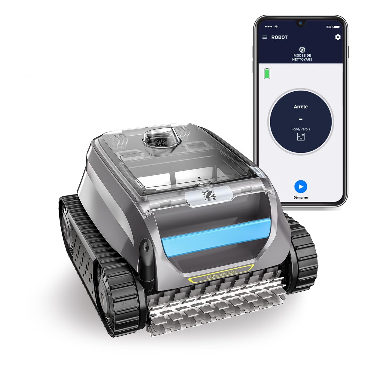 Zodiac Freedom OF42 IQ. Robot Nettoyeur de Fond sans Câble. Piscines jusqu'à 50m²