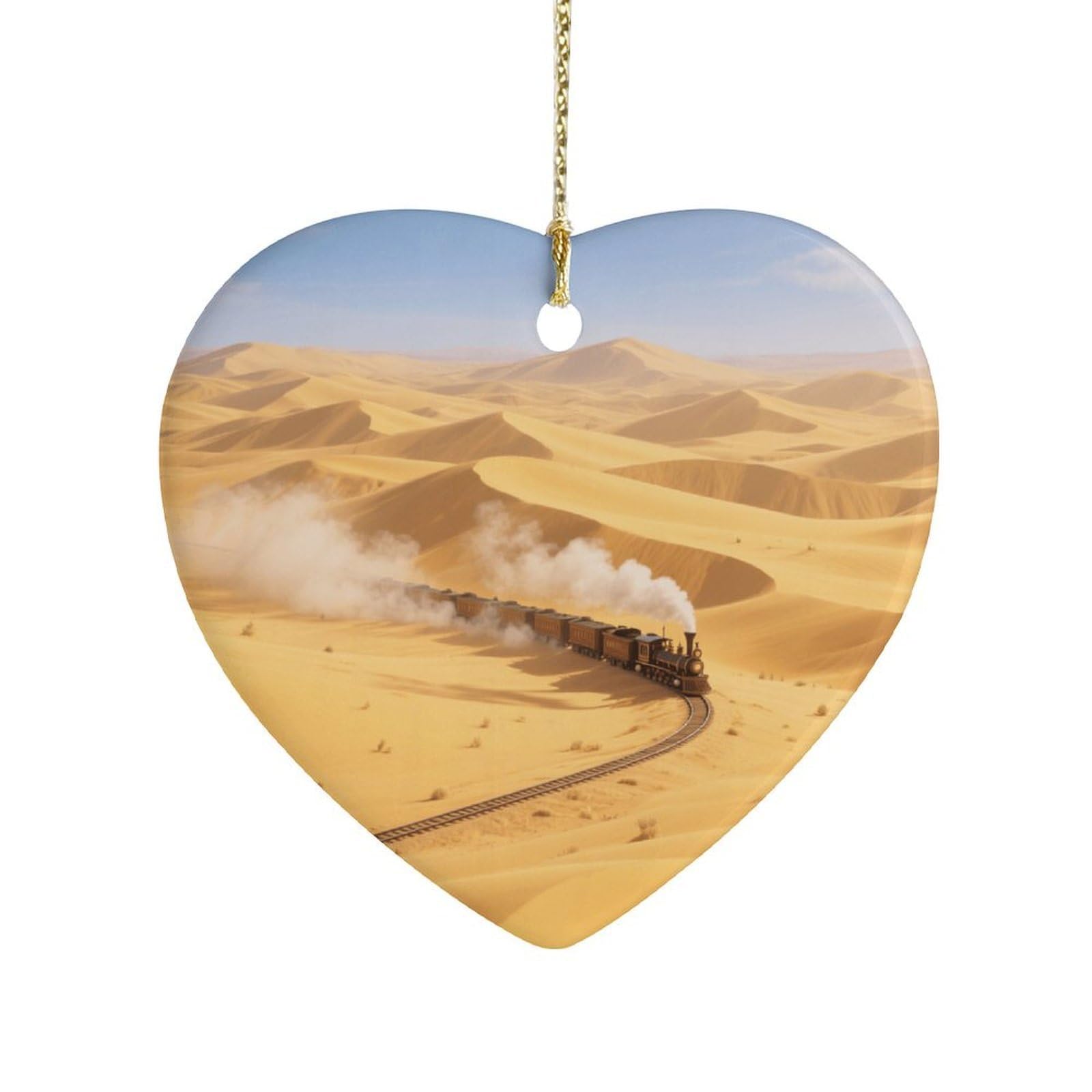 Fekiloot Style Golden Sand Dune Desert Ceramic Ornament Home Decor Keepsake