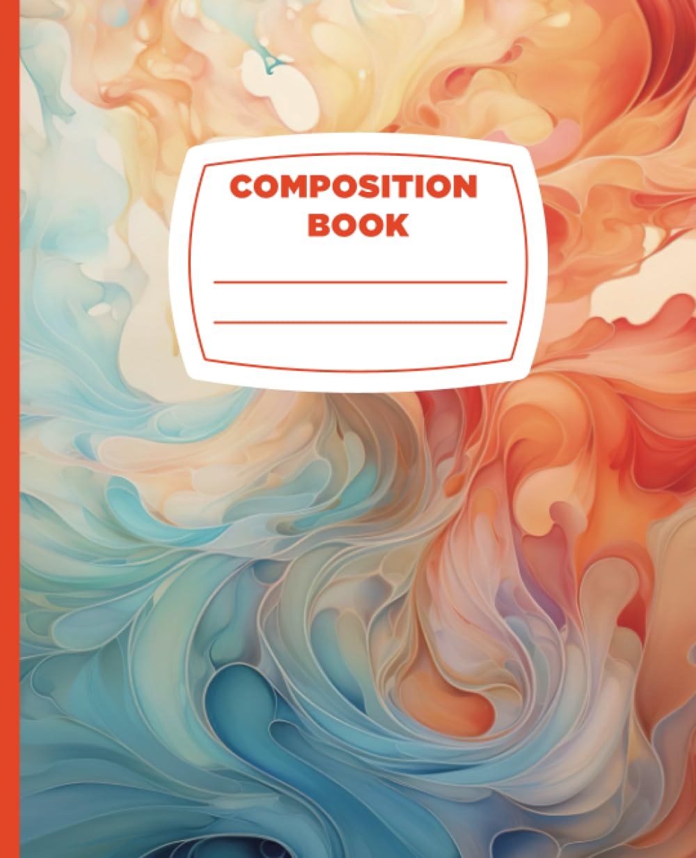 ColorFlow Composition Notebook: Evoke Emotion and Expression with Blue and Red Tones: 7.5" x 9.25" - 110 Wide Ruled White Pages