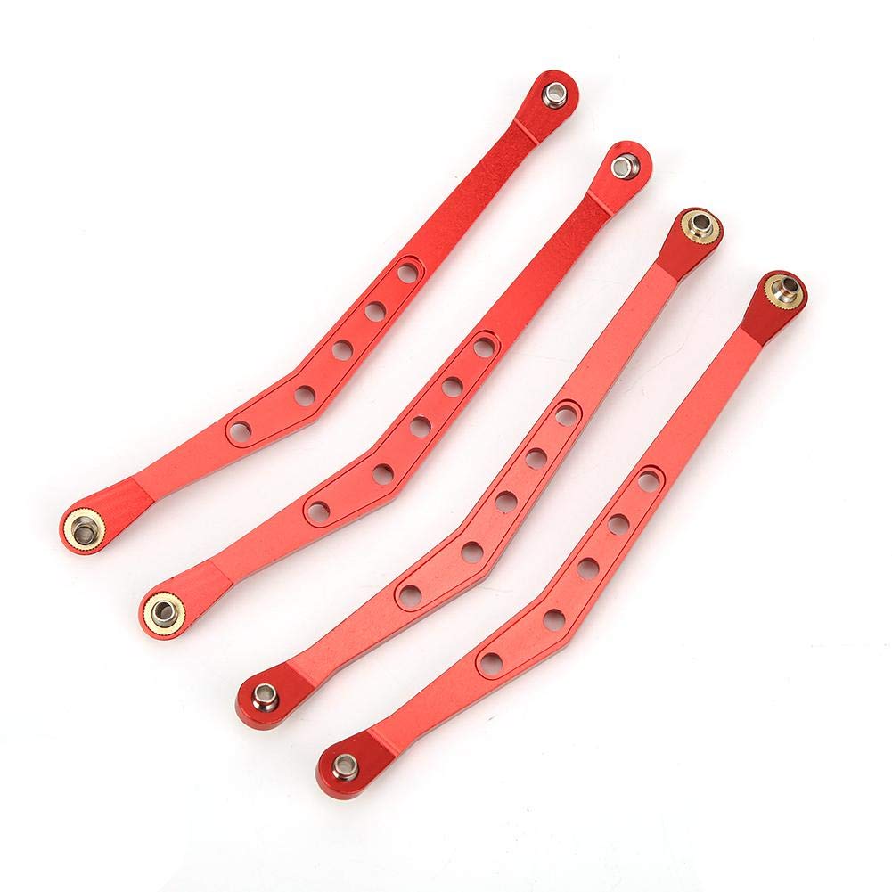 Dilwe RC Upper Suspension Links Remote Control Rod Linkage Accessory Compatible with 1/10 Axial 90018 RC Crawler Cars (Red)
