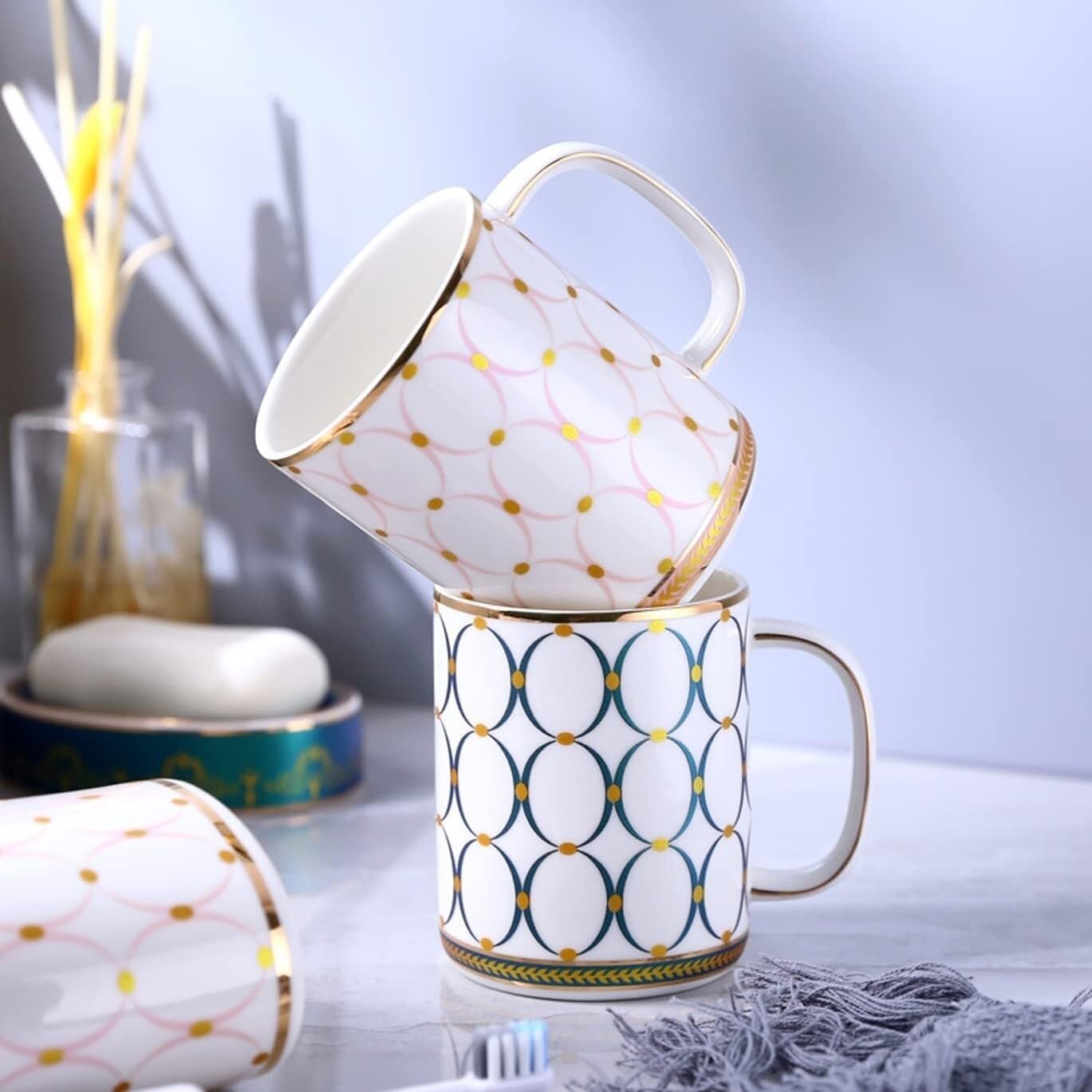 Badzubehör Set Badezimmer Set Bad-Accessoires-Set Badezimmer-Accessoires-Set Aus Keramik, Bad-Accessoire, Komplettset, Dekor, 5-teiliges Set Badezimmer Zubehör Set Badezimmerzubehör-Set(Grün)