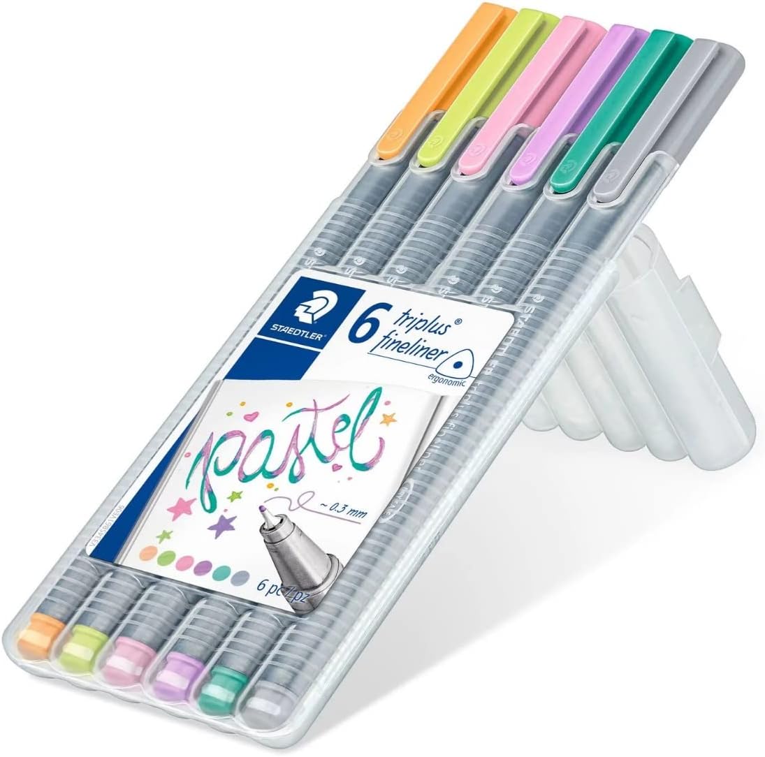 Staedtler 334SBGC1A6 6 Piece Triplus Fineliner Pastel Pen Set
