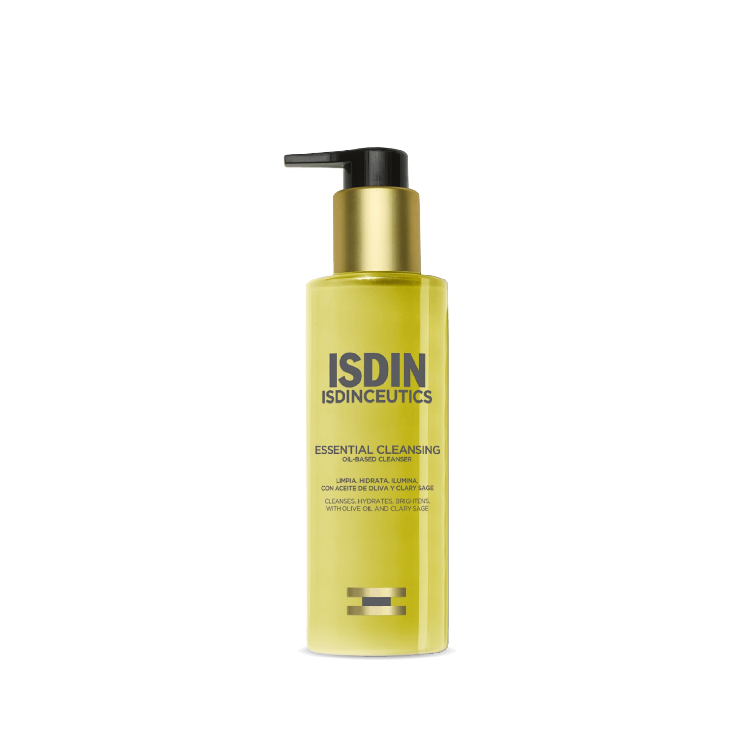 ISDIN Isdinceutics Essential Cleansing 200 ml | Olio Detergente Viso Delicato e Leggero, Texture Olio-in-Latte | Rimuove Trucco e Crema Solare | 85% di Ingredienti di Origine Naturale