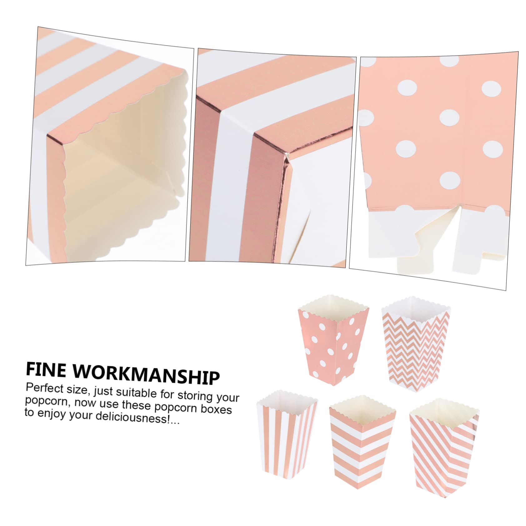 CIYODO Elegant Popcorn Paper Boxes 30 Pack Snack Storage Box for Birthday Events