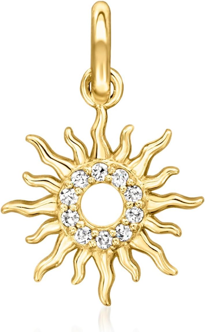 Pure Collection by Ross-Simons Diamond Sun Charm in 14kt Yellow Gold