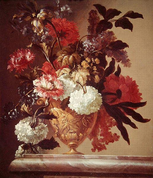 Toile Fleurs dans un vase Jean Baptiste Monnoyer 60x90cm pour la décoration du salon