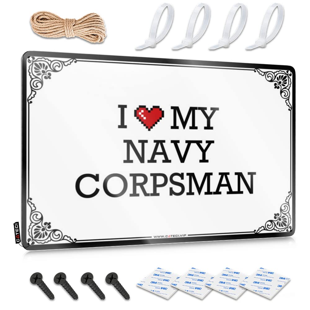 Funny Wall Art Waterproof Simple I Love My Navy Corpsman For Pub - Beer Customizable(30X40CM)