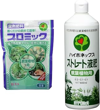 Set Purchase Hyponex Japan Promic Fertilizer for Decorative Plants, 5.3 oz 150 g + Liquid Fertilizer, Hypinex Straight Liquid Fertilizer, For Ornamental Plants