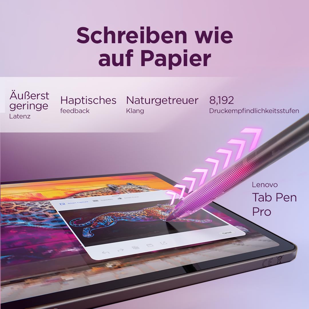 Lenovo Yoga Tab Tablet | 11.1" 3.2K LTPS Display | 16:10 | Qualcomm Snapdragon 8 Gen 3 | 12GB RAM | 256GB Speicher | Qualcomm Adreno 750 Grafik | Android 15 | Luna Grau | Inkl. Lenovo Tab Pen Pro