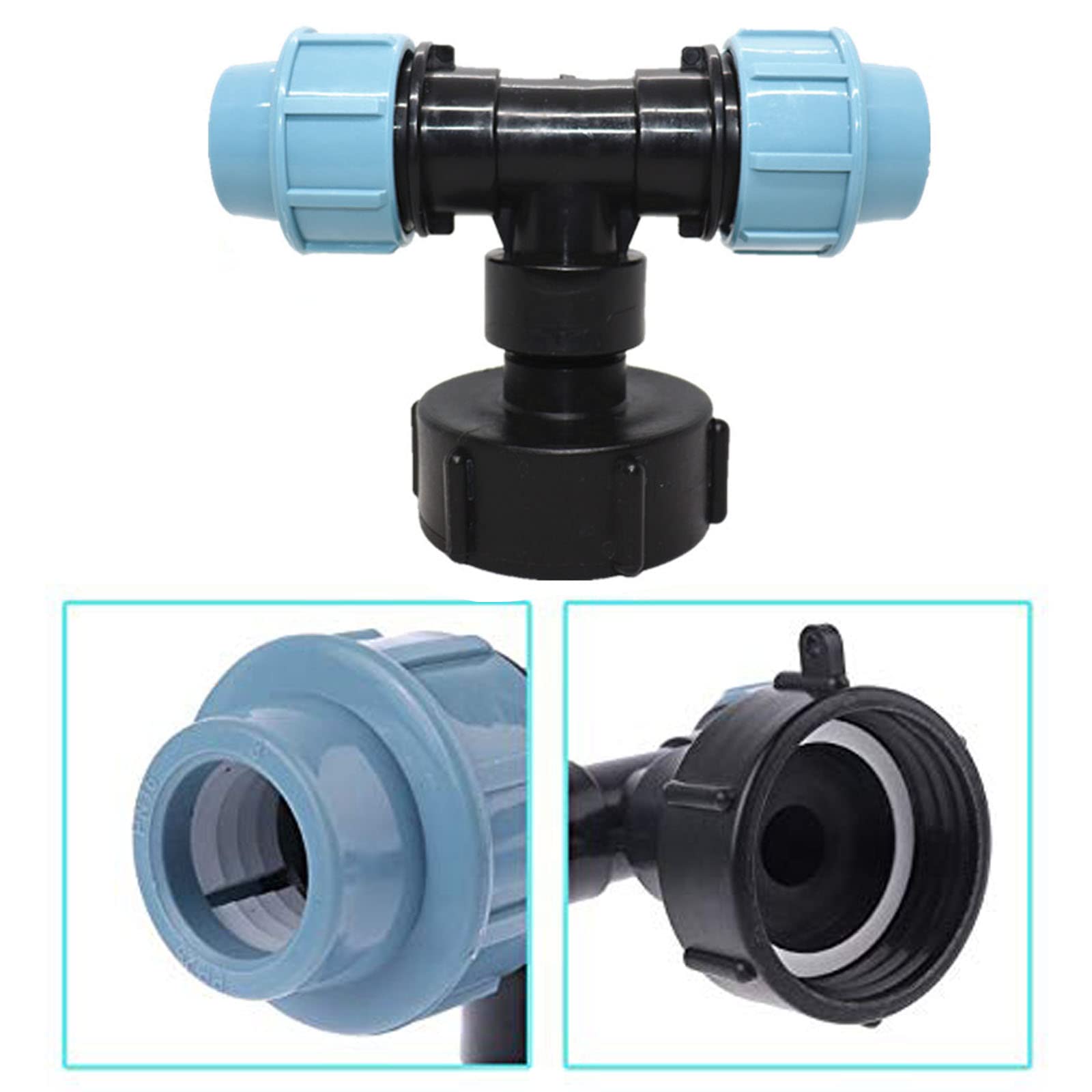 TOP-VIGOR Adattatore Per Serbatoio IBC S60x6, Raccordo A T Per Tubo Da 25 Mm, Per Acqua E Irrigazione
