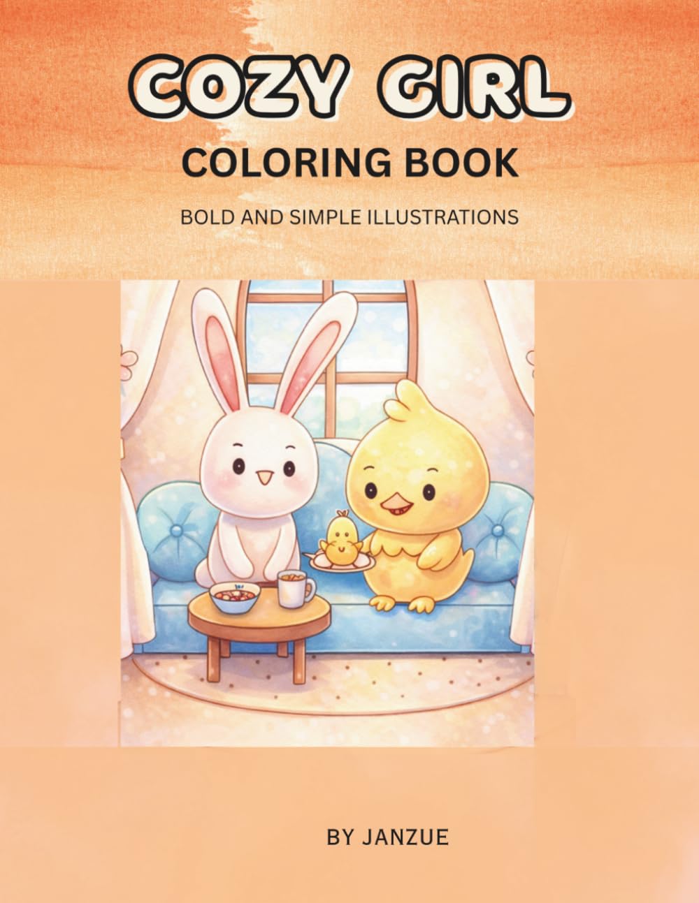cozy girl coloring book: bold and simple illustration