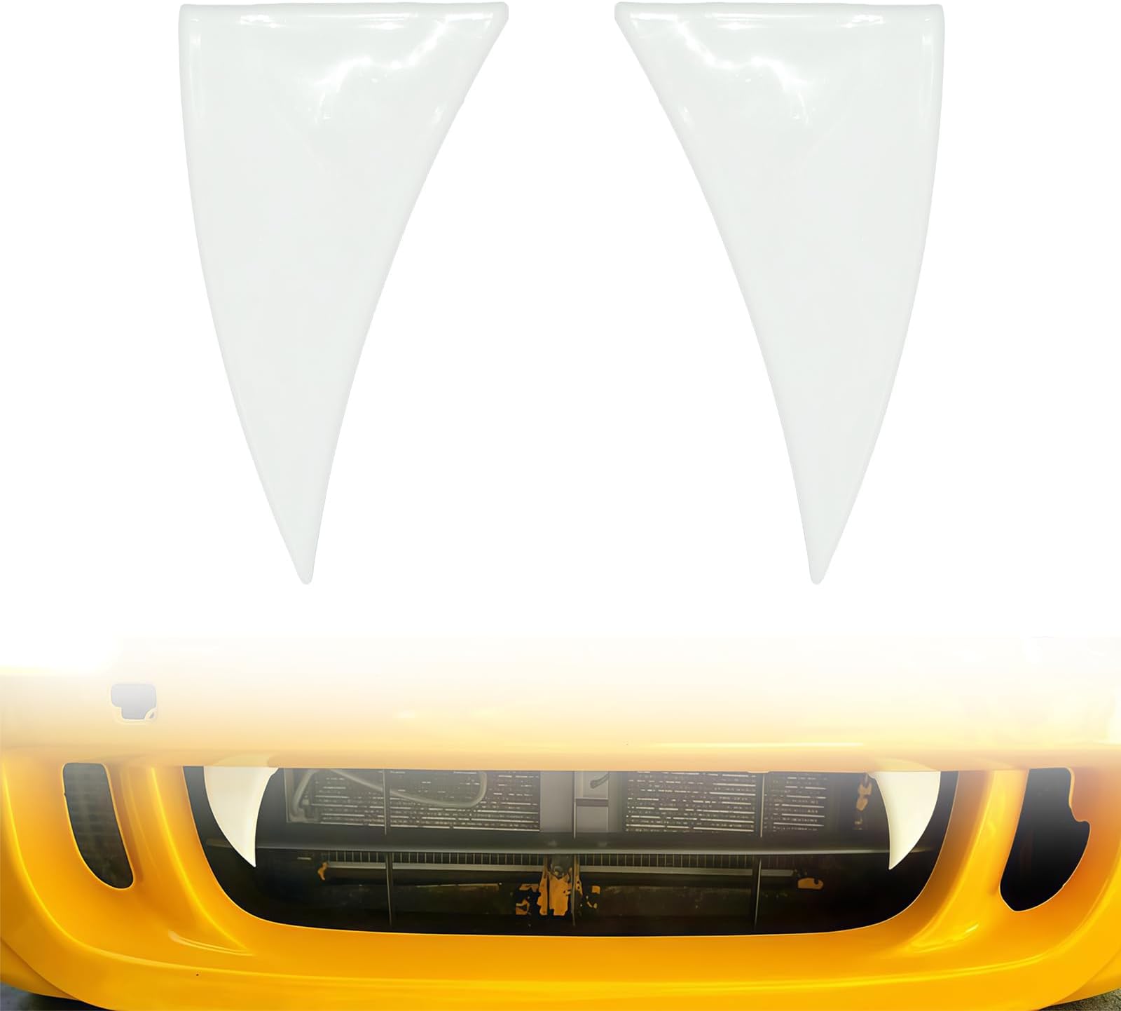Halloween Car Decorations 2 PCS White Vampire Teeth Unique Spooky Design Easy Install Funny Vampire Fangs Halloween Car Accessories for Front Grille DIY Your Truck