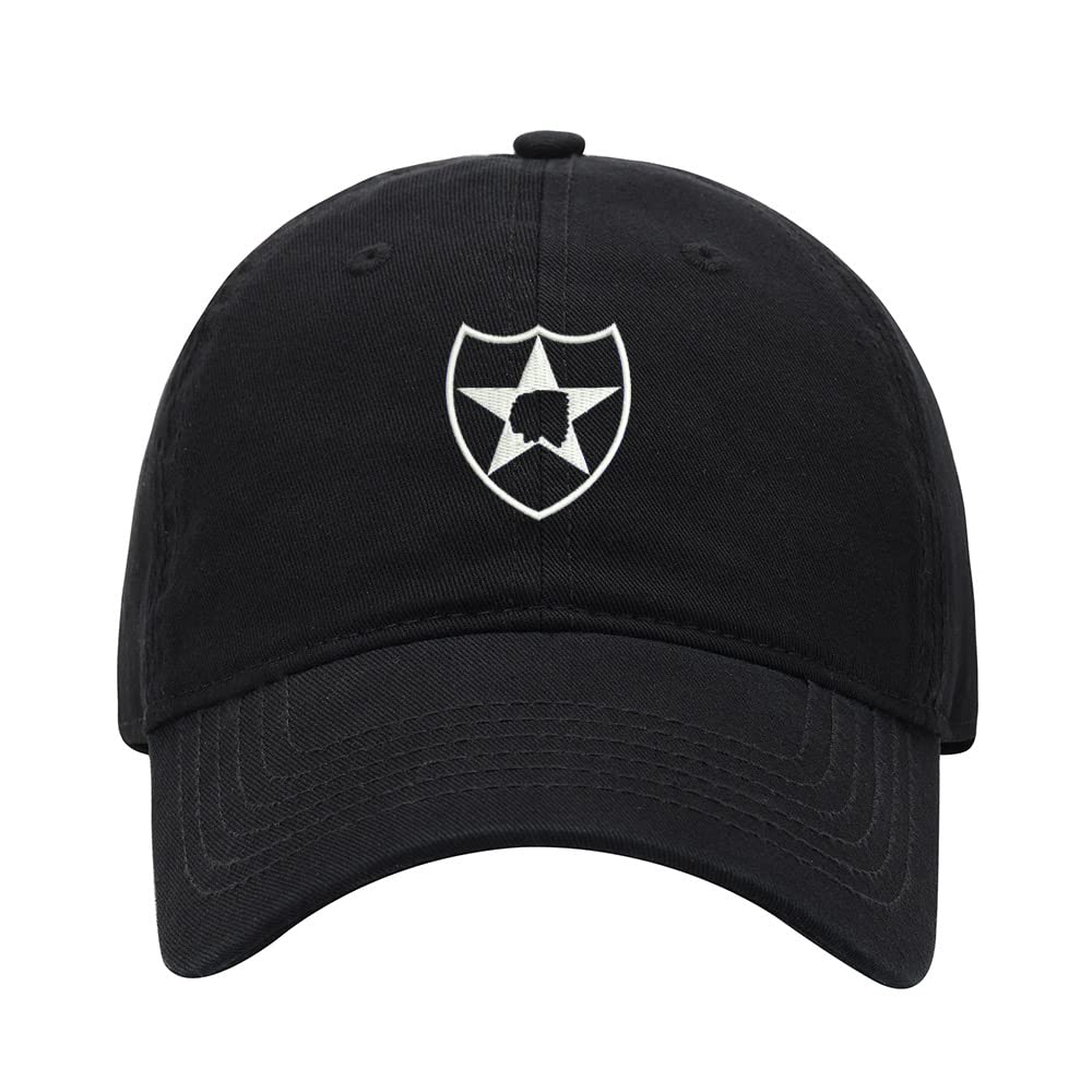 Men's Baseball Cap 2nd Infantry Division Embroidered Washed Cotton Vintage Dad Gifts Hat