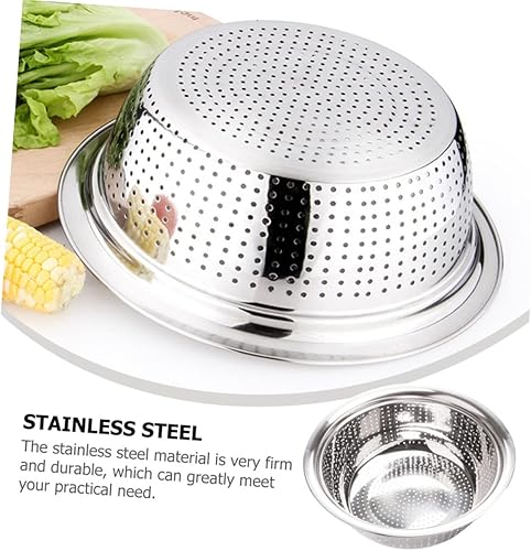 Miniatura 2 de UPKOCH Colador de metal Colador de malla fina, 1 colador de acero inoxidable, colador de lavado de arroz, colador de metal, escurridor de frutas,