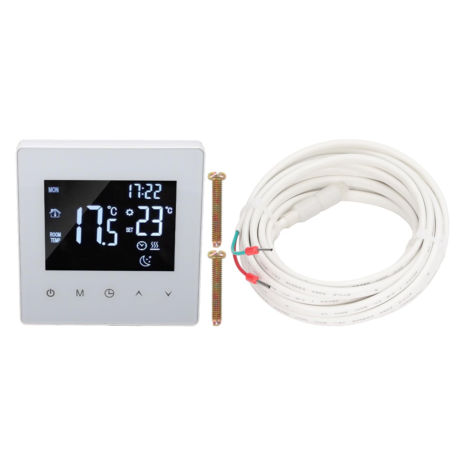 Termostato Digital Inteligente Touch Screen, 16A, Pantalla LCD, Control de Temperatura AC90‑240V con WiFi - Ahorro Energético, Control Táctil, Ideal para Hoteles y Oficinas (Tipo 1)