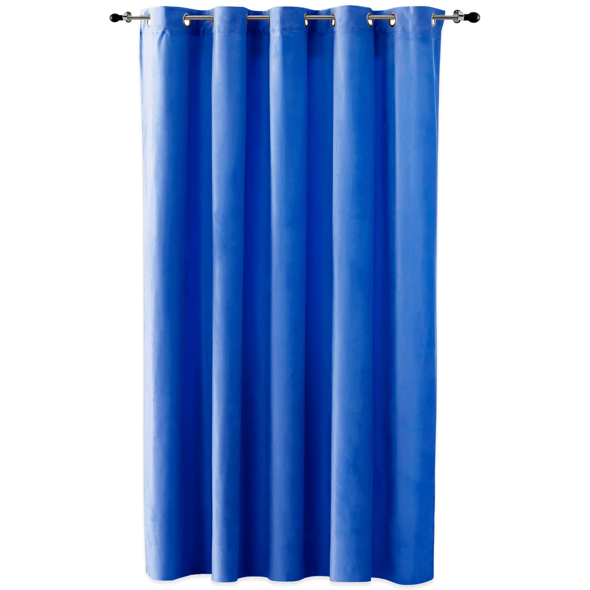 Duffi - Cortina Opaca con Ojales Metalicos. Cortinas Habitacion, Cortina Comedor, Cortinas Salon y Dormitorio. Confeccionada. Efecto Oscurante. 1 Pieza Larga. Color Azul. 140 x 260 cm