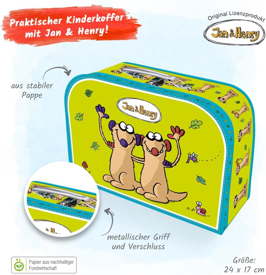 Troetsch Unisex Kid's Children's Cardboard Suitcase, Yellow, 8,5 x 25 x 17,5 cm