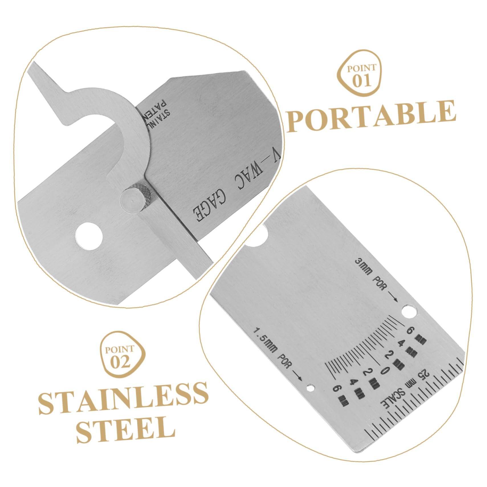 VILLFUL Fillet Weld Meter Weld Inspection Ruler Metric Units for Easy Measurement